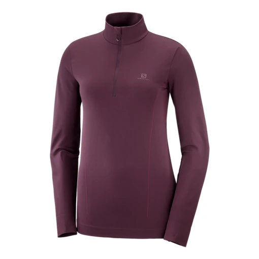 Salomon Comet Seamless Half Zip Femme Prune