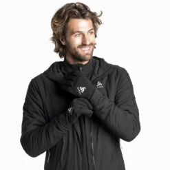 Odlo Gloves Element Warm Homme Noir -Vêtements De Sport main 777680 15000 Model Front Crop 3104
