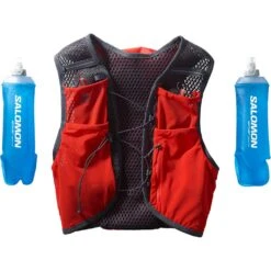 Salomon Active Skin 8 Rouge -Vêtements De Sport main LC1909600 2 GHO ACTIVE SKIN 8 with flasks Fiery Red EBON.png.high res 0f5a
