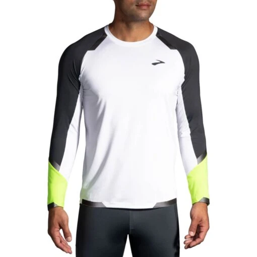 Brooks Running Run Visible Long Sleeve Homme Blanc – Image 2