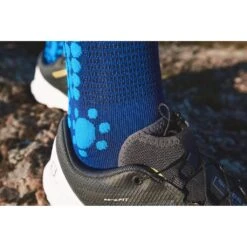 Compressport Pro Racing Socks V4.0 Run High Bleu Foncé -Vêtements De Sport main pro racing socks v4 trail sodalite fluo blue 4 1 2b29