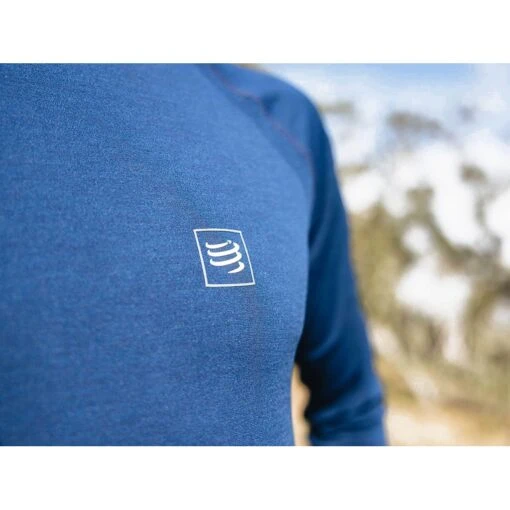 Compressport Training Tshirt Long Sleeve Homme Bleu – Image 6