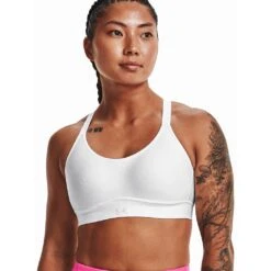 Under Armour Infinity Mid Covered Femme Blanc -Vêtements De Sport main v5 1363353 100 fc f8b8